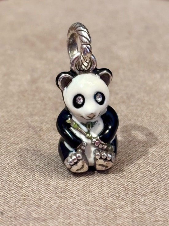 Brighton Jewelry - 🆕 Brighton Panda bear charm with bamboo Enameled in black & white Retired & rare